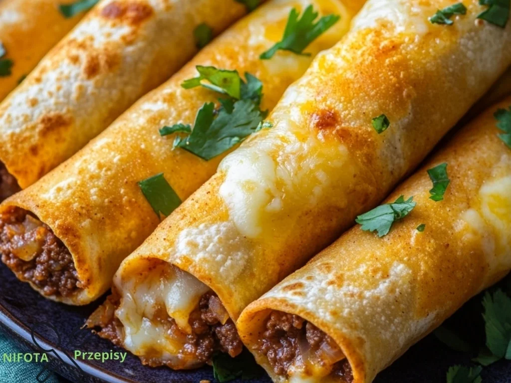 Taquitos wołowe z roztopionym serem