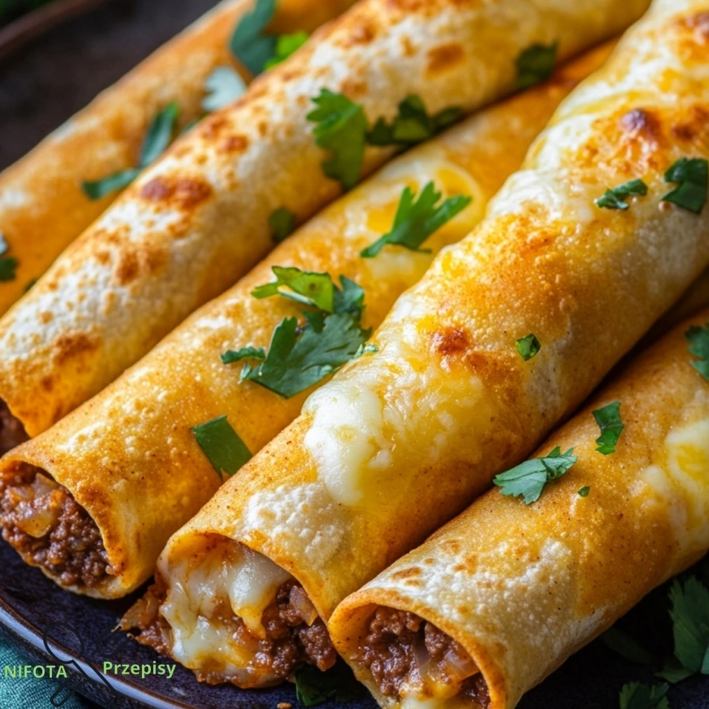 Taquitos wołowe z roztopionym serem